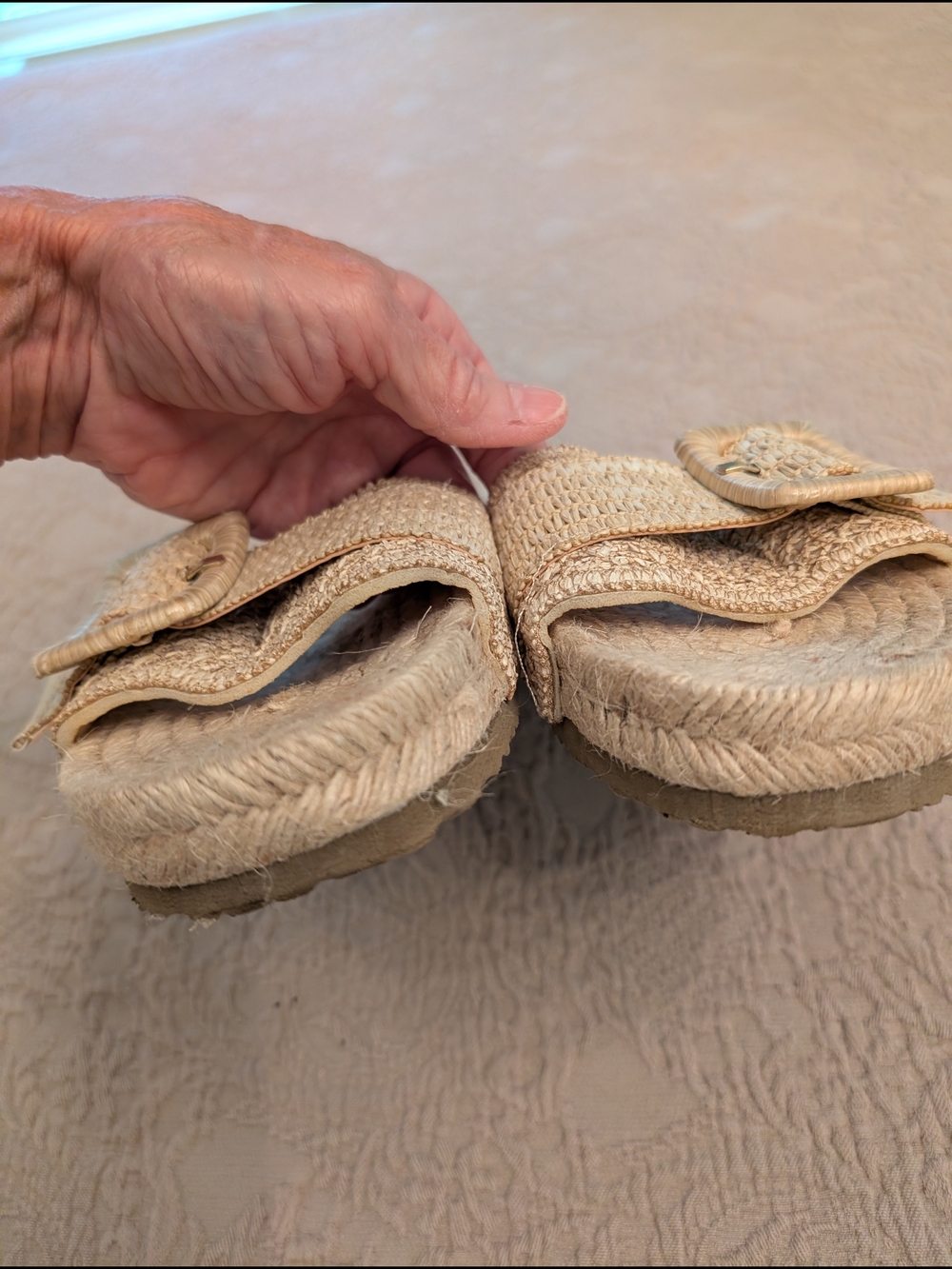 Haute Hippie Natural Woven Slide Sandals with Buckle - Picture 3 of 6